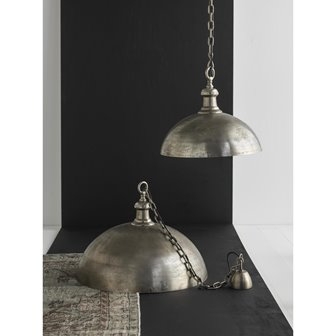MASYWNA LAMPA WISZĄCA LIVERPOOL 50 CM SREBRNA